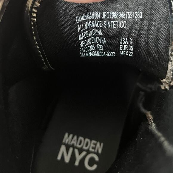 STEVE MADDEN NYC Mirror Metallic Rockk Ankle Boot Lug Sole Big Kids Size 3 - Picture 7 of 8